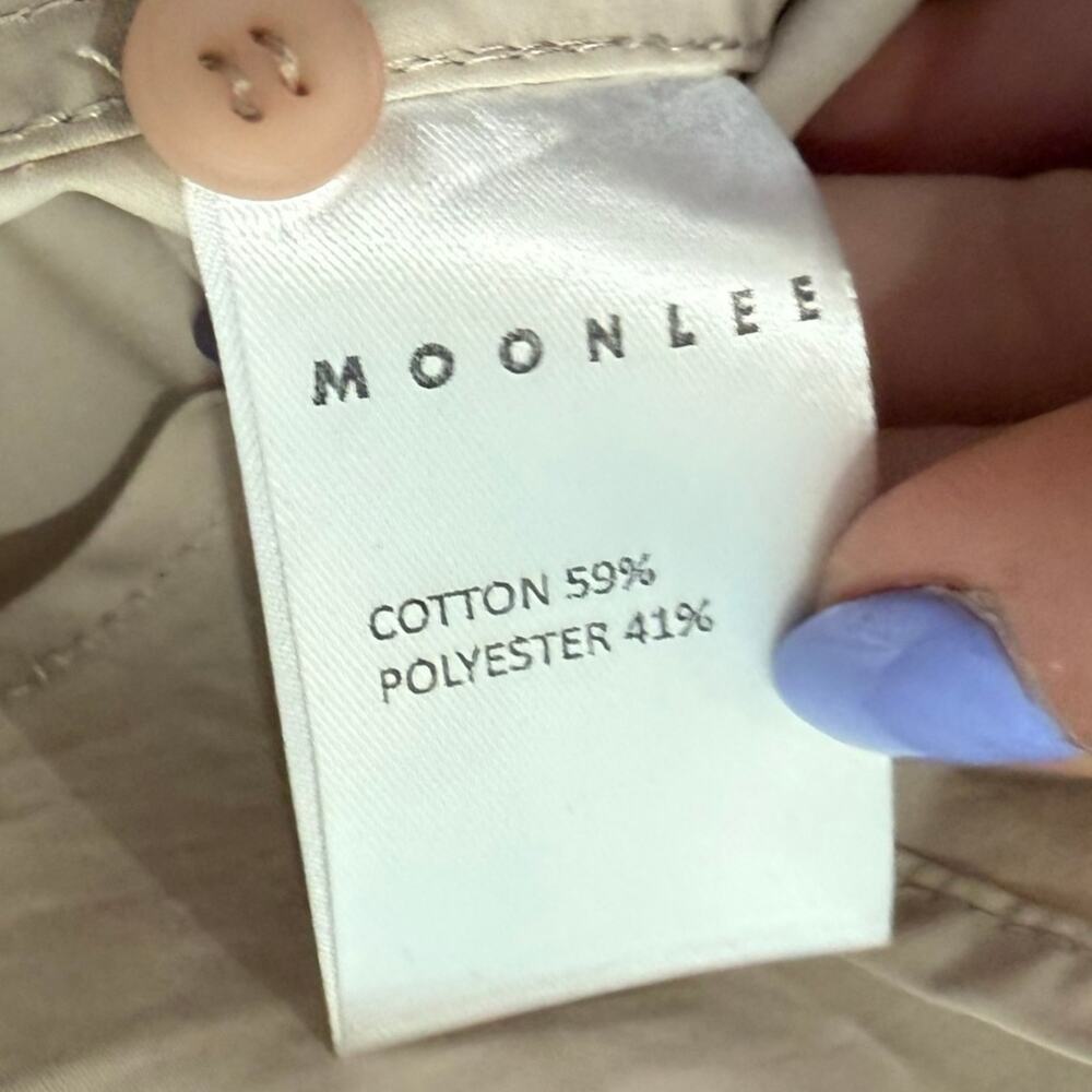 Moonlee Beige Collared Cut Out Button Up Blouse Oversize Top Size L NEW Tags - Picture 9 of 13